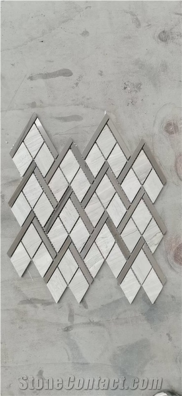 Mixed Wooden Marble Mosaic Design Athens Chevron Wall Tile