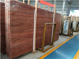 Rose River Travertine Slab Iran Red Travertine Floor Slabs