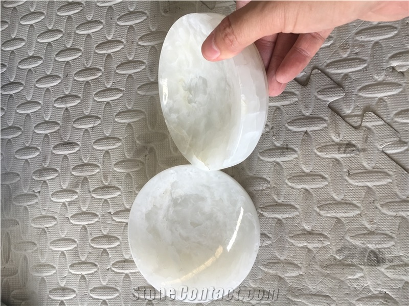 Stone Dining Accessories White Onyx Tea Tray Stone Dishes