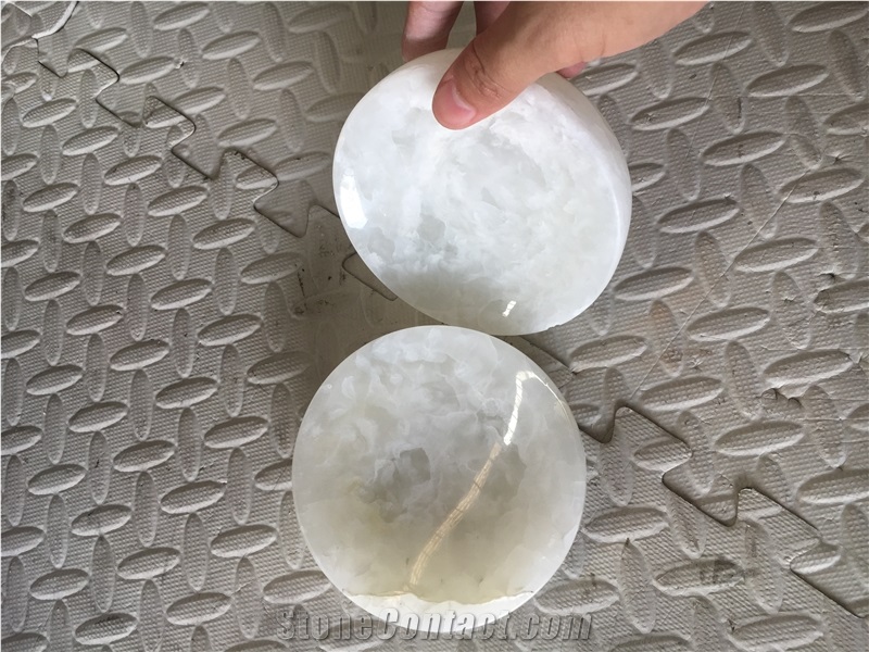 Stone Dining Accessories White Onyx Tea Tray Stone Dishes