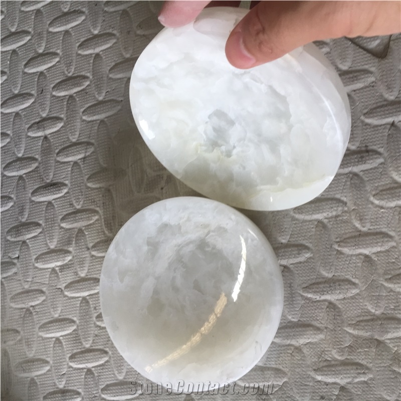 Stone Dining Accessories White Onyx Tea Tray Stone Dishes