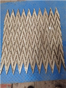 Tumbled Wooden White Floor Mosaic Design Volakas Wall Tile 