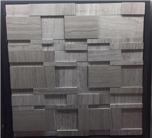 Tumbled Wooden White Floor Mosaic Design Volakas Wall Tile 