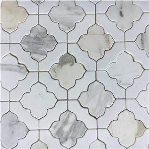 Water-Jet Marble Mosaic Design Thassos Floor Pattern Tile