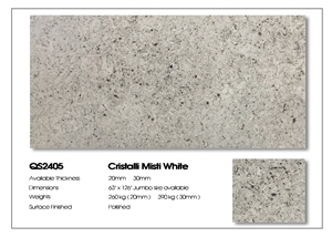 Vg 2405 Artificial Carrara Quartz Stone Slab Calacatta