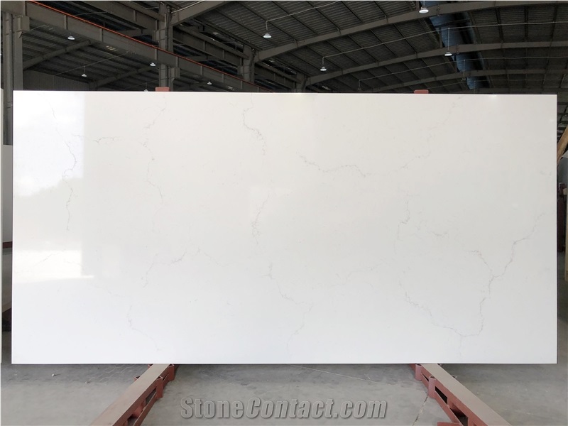 VG 2801 Artificial Carrara Quartz Stone Slab Calacatta