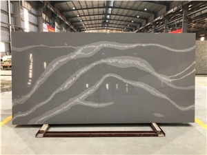 VG1309 Calacatta Dark Brown Quartz Slabs,Artificial Marble Slabs