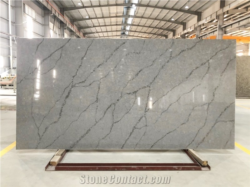 VG1310 Calacatta Oro Grey Quartz Slabs,Artificial Marble Slabs