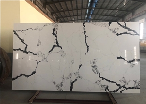 VG1503 Calacatta Black Vein Quartz Slabs,Artificial Marble Slabs