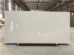 VG2403 Artificial Carrara Quartz Stone Slab Calacatta