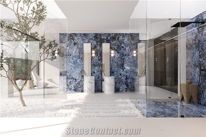 Glazed Blue Sintered Stone Slab