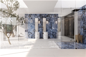 Glazed Blue Sintered Stone Slab