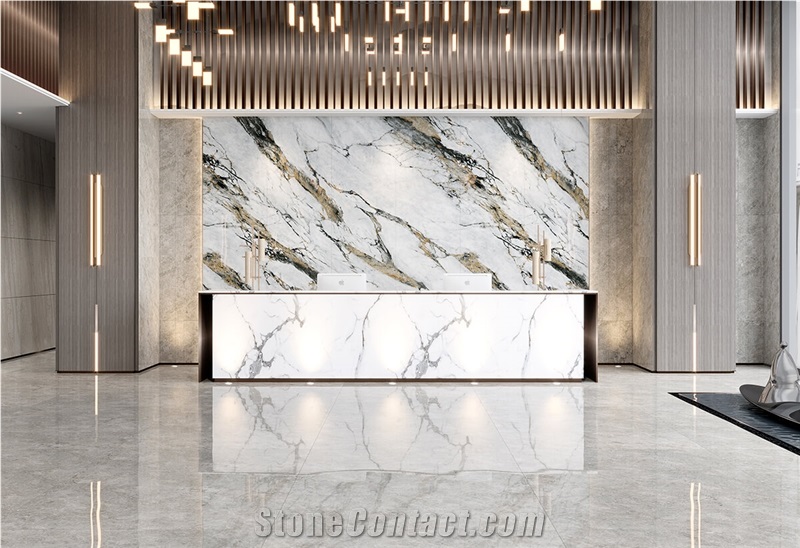 Gorgeous Light Sintered Stone Slab