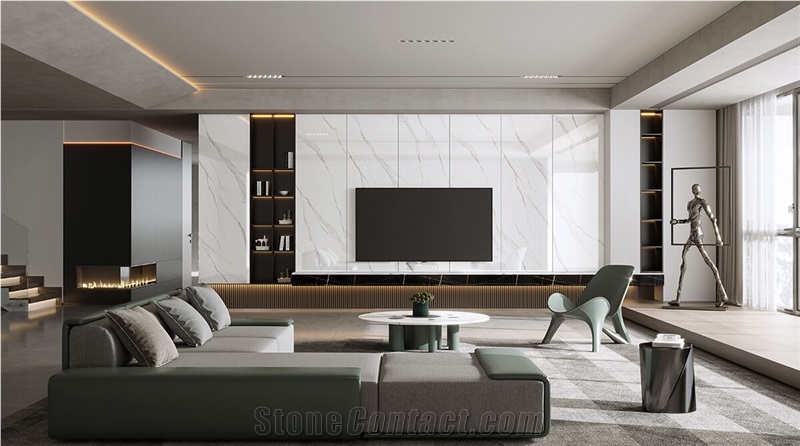 Silky White Sintered Stone Slab