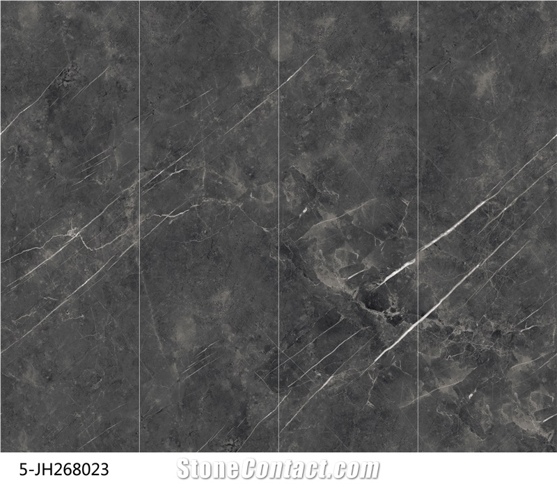 Modern Charcoal Marble Look Sintered Slab 5-JH268023