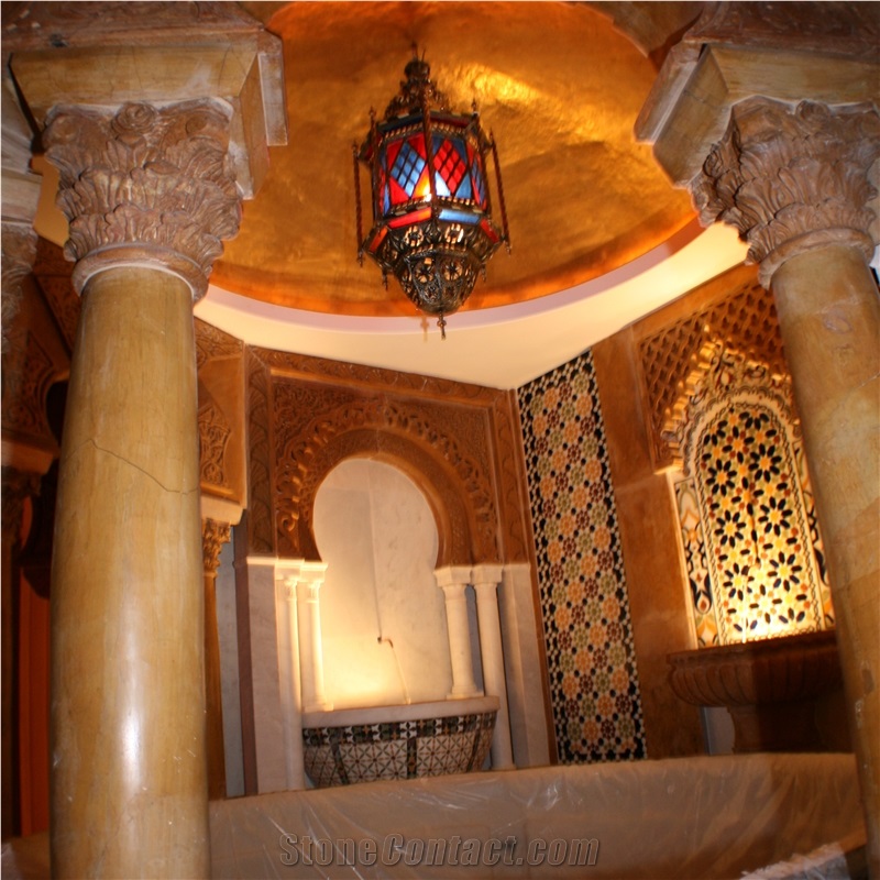 Brown Marble Corinthian Columns For Bathroom
