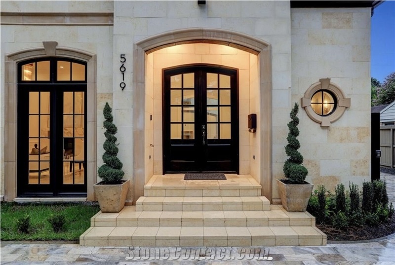 Cream Limestone Entrance Surrounding, Window Frames