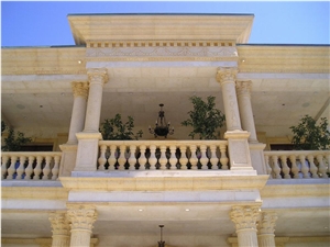 Cream Marble Corinthian Style Fluted Column