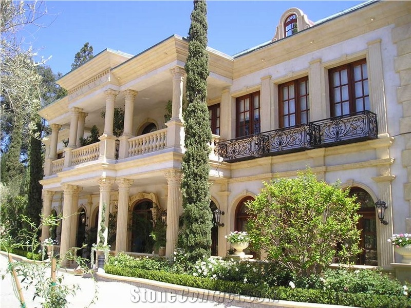 Cream Marble Corinthian Style Fluted Column