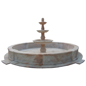 Evening Cloud Red Marble Large Fountain