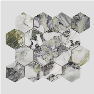 Green And White Natural Marble Mosaic