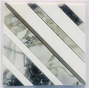 Green And White Natural Marble Mosaic