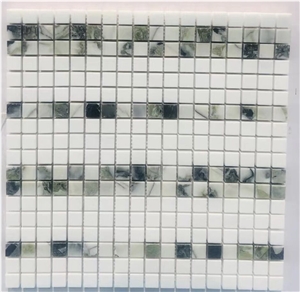 Green And White Natural Marble Mosaic