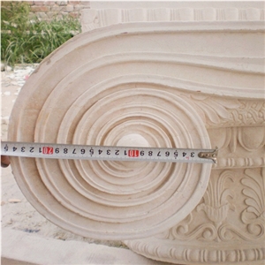 Large Ionic Style Marble Column In Cream Marble