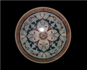 Muti-Colored Marble Medallion, Classical Design 