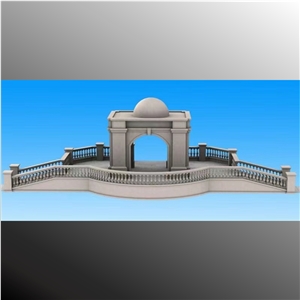 Square Limestone Gazebo With Balustrads And Steps