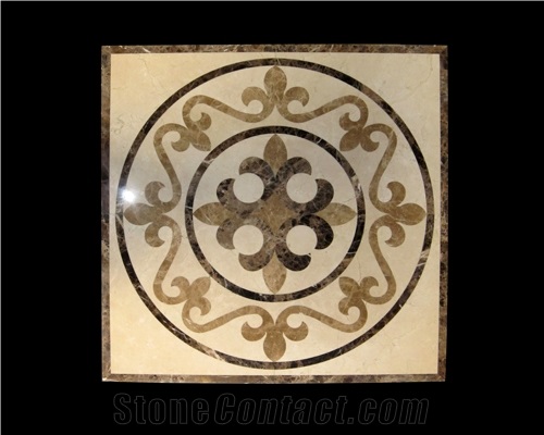 Square Waterjet Medallion Flooring Tiles