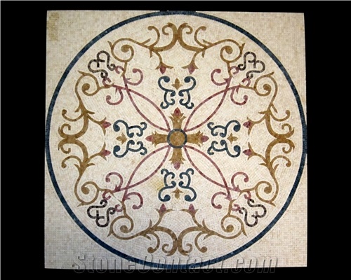 Square Waterjet Medallion Flooring Tiles