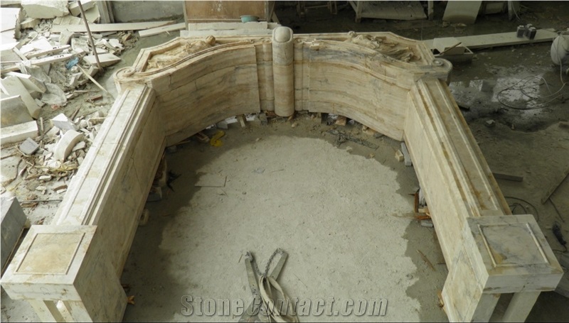 Travertine Carving Angel Statue Main Entrance