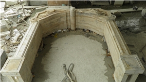 Travertine Carving Angel Statue Main Entrance