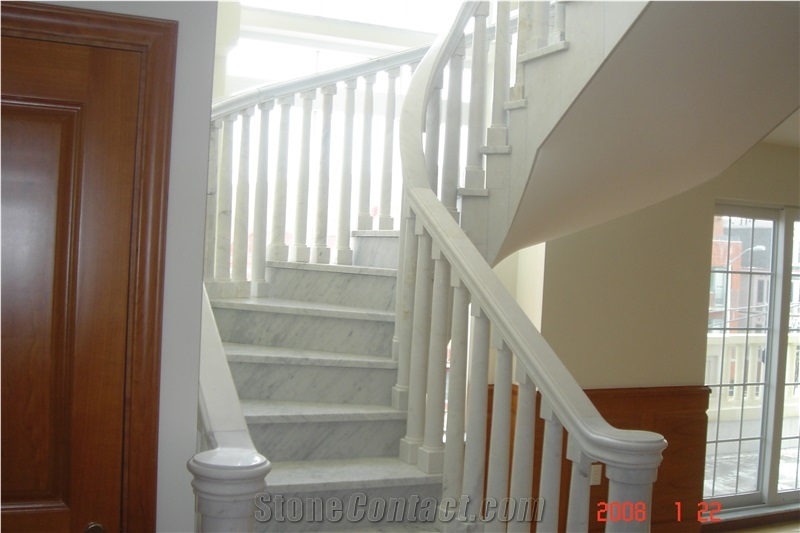 White Marble Spiral Stairs
