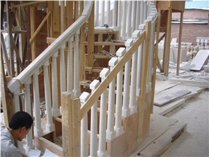 White Marble Spiral Stairs