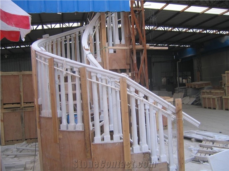 White Marble Spiral Stairs