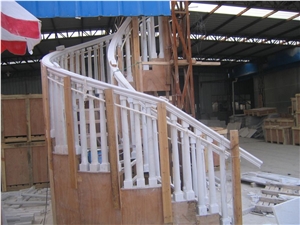 White Marble Spiral Stairs