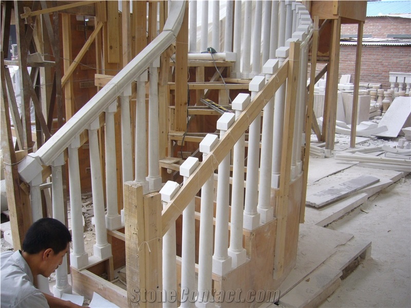 White Marble Spiral Stairs