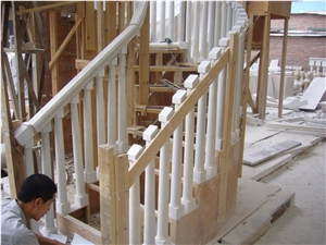 White Marble Spiral Stairs