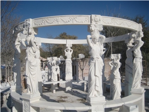 White Marble Statue Column Gazebo White Marble Statue Column Gazebo