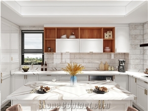 Arabescato Classic  Quartz Stone Kitchen Countertops
