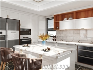 Arabescato Classic  Quartz Stone Kitchen Countertops