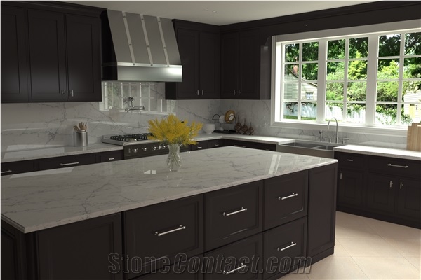 Calacatta Ondulato MS6110 Quartz Slabs