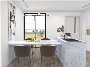 Calacatta Silverlake MS8874 Quartz Slabs