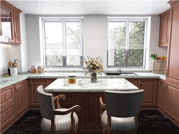 Calacatta Silverlake Quartz Stone Kitchen Countertop