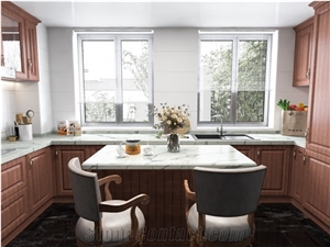 Calacatta Silverlake Quartz Stone Kitchen Countertop