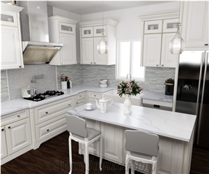 Calacatta Volcano Quartz Stone Kitchen Countertop