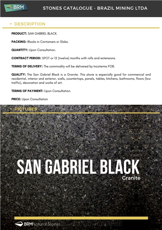 San Gabriel Black / Preto Sao Gabriel Granite Blocks
