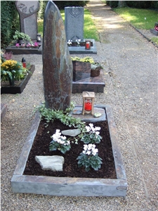 Rust Slate- Silver Grey Slate Single Tombstone